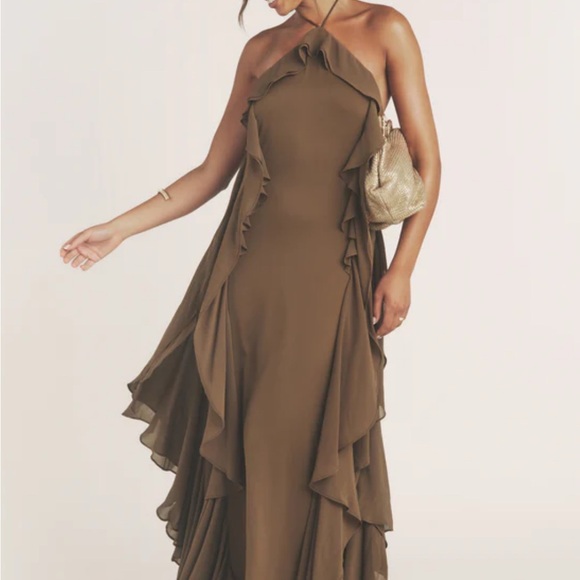 Chic Strapless Brown Dress - Picture 7 of 11